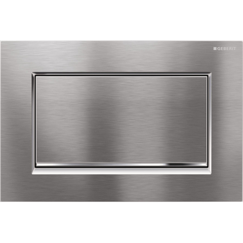 Geberit Sigma10 bedieningsplaat - 2-toets spoeling - rechthoekige knoppen - vergr.chroom geborsteld/glans chroom/ - verchroomd chroom mat SW61795