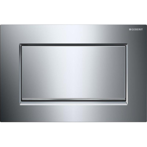 Geberit Sigma10 bedieningsplaat - 2-toets spoeling - rechthoekige knoppen - vergr. glans chroom/geborsteld/glans chroom - verchroomd chroom mat SW61796