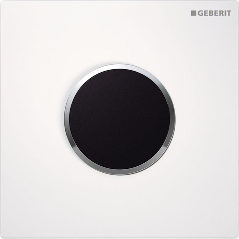 Geberit Type10 urinioir bedieningsplaat - 230V- ronde knop - wir/glans - chroom (wit) 0701960