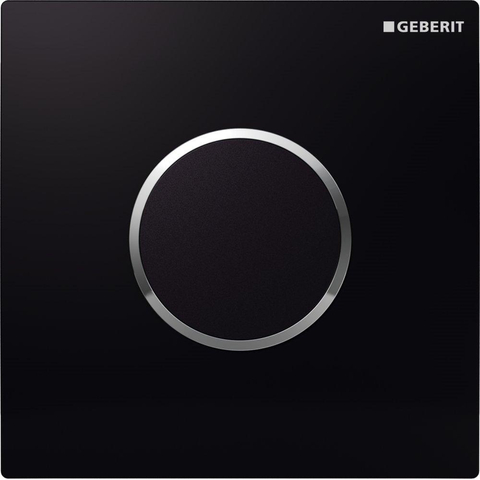 Geberit Type10 urinioir bedieningsplaat - 230V- ronde knop - zwart glans chroom 0701962