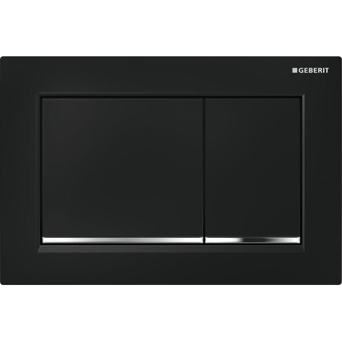 Geberit Omega20 bedieningsplaat - 2-toets spoeling - vierkant - wart/glans - dualflush - chroom zwart 0700241