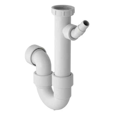 Geberit sifon - voor gootsteen - met slangtule - met pakking 6/4x40mm enkel - wit 0711008