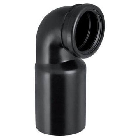 Geberit wandclosetbocht - 90 graden - voor verticale montage - zwart 0712589