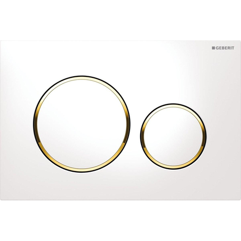 Geberit Sigma20 bedieningsplaat - 2-toets spoeling - ronde knoppen - dualflush - wit goud SW53744