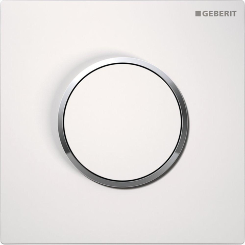 Geberit Type10 urinioir bedieningsplaat - pneumatisch - ronde knop - wit glans chroom 0701938