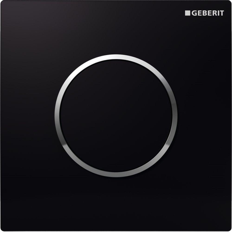 Geberit Type10 urinioir bedieningsplaat - pneumatisch - ronde knop - zwart glans chroom 0701940