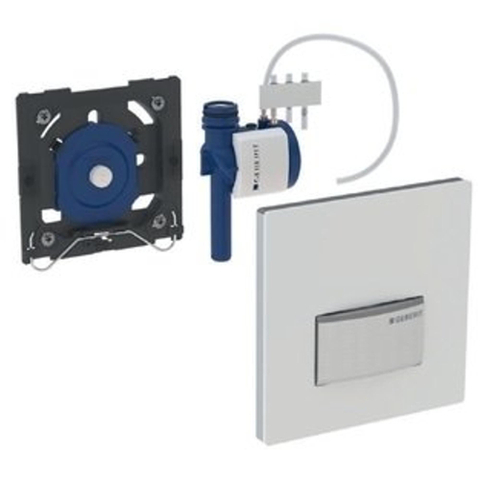 Geberit Type 50 urinioir bedieningsplaat - pneumatisch - rechthoekige knoppen - rookglas spiegelend - spiegelend rookglas (grijs) 0730021
