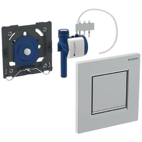 Geberit type 20 plaque de commande pour urinoir - pneumatique - boutons rectangulaires - blanc/chrome brillant SW64037