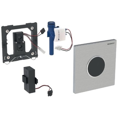 Geberit Type10 urinioir bedieningsplaat - batterij - ronde knop - wit/verguld - wit goud SW64023