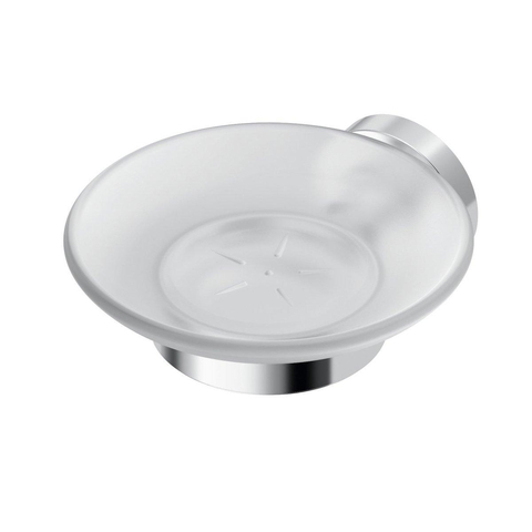 Ideal Standard Iom zeephouder met glazen schaal mat chroom 0180486