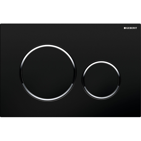 Geberit Sigma20 Plaque de commande couleurs: plaque, anneau, bouton noir chrome noir SW53746
