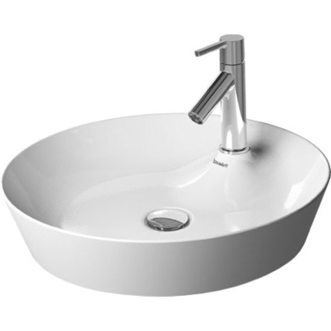 Duravit Cape cod Waskom rond - met 1 kraangat - zonder overloop - diameter 48cm - glans wit 0293442