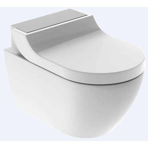 Geberit AquaClean Tuma Comfort Douchewc - spoelrandloos - wand - afdekplaatje gev. RVS - rimfree - glans wit SW87552