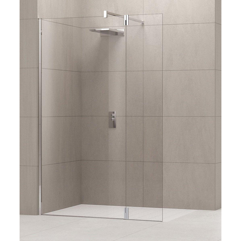 Novellini Giada partie pivotante gauche pour douche à l'italienne 37x195cm chrome-bande satinée SW93622