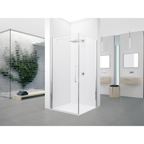 Novellini Young 2.0 porte de douche - 87-89x200cm - porte pivotante - chromé mat 0336489