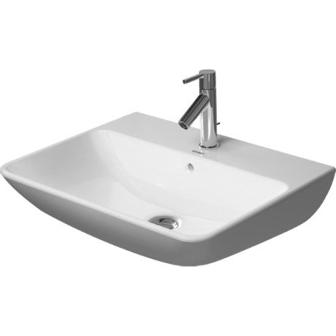 Duravit ME by Starck wastafel 60x46cm met 1 kraangat met overloop met wondergliss wit SW84150