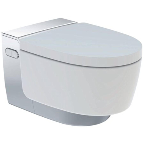 Geberit AquaClean Mera Classic WC-douche - extraction des odeurs - séchage à l'air chaud - douchette féminine - softclose - cache brillant/chrome - blanc brillant SW87550