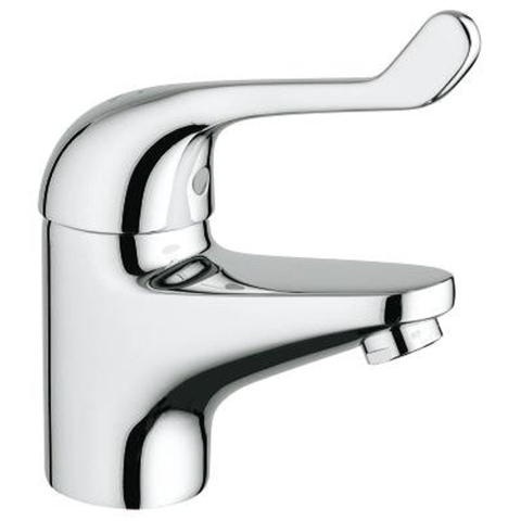 Grohe Eurosmart Care Veiligheidswastafelkraan - laag - met hendel 12cm - gladde body - chroom 0437505