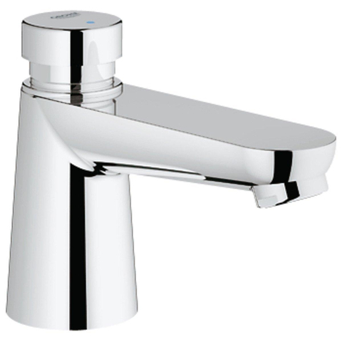 Grohe Euroeco Cosmopolitan S Waterbesparende Wastafelkraan - zelfsluitend - voor artikel 44593 - blauw/rood - chroom 0441903