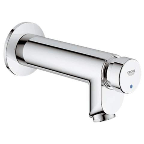 Grohe Euroeco Cosmopolitan S Waterbesparende Tapkraan - zelfsluitend - voor artikel 44593 - blauw/rood - chroom 0441904