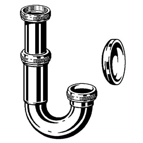 Viega siphon tubulaire sans tube mural 6/4 avec rosace chrome 0500186