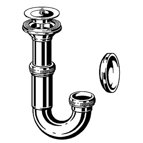 Viega siphon à tube de bonde sans tube mural 5/4 avec rosace chrome 0500275