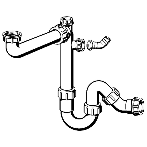Viega hostaleen siphon universel avec raccordement pour machine à laver avec raccord à serrage 6/4 x 40 mm gain de place 7541182
