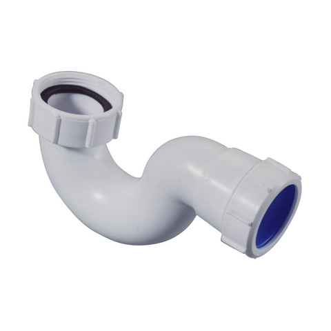 McAlpine siphon de receveur de douche modèle bas 6/4x40mm adapté pour baignoire ou douche avec garde d'eau 20mm blanc 0520748