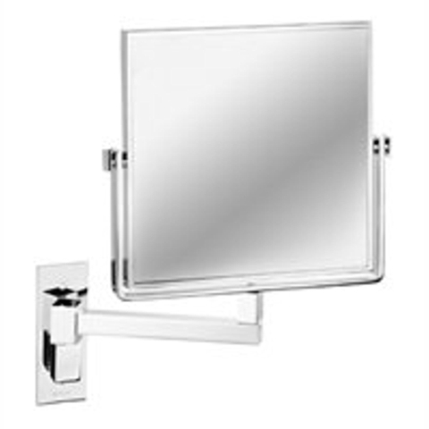 Geesa Mirror Collection miroir grossissant – carré 19 x 19 cm – grossissement 3x, 1 bras – Chrome 0653528