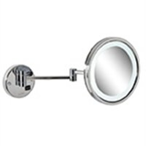 Geesa Mirror Collection miroir grossissant – rond Ø 21,5 cm – Éclairage LED – grossissement 3x, à 2 bras – Chrome 0650391