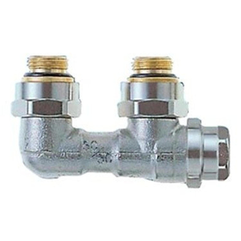 Heimeier Vekolux bloc inférieur 2 tuyaux 1/2 50mm coudé pour radiateur bi.dr. 7501501