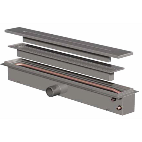 Aco Showerdrain wtw douchegoot 90x12cmhoogte 120mm aansluiting links rvs hoekje krom -OUTLETSTORE STORE42812