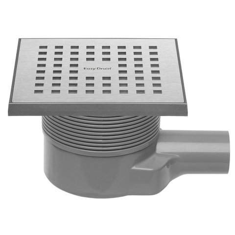 Easy Drain Aqua quattro siphon de sol ABS 15x15cm horizontal diamètre 4cm GA23698