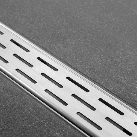Easy Drain Compact caniveau de douche plaque unique avec sortie latérale 6x120cm 30mm acier inoxydable 2301319