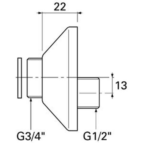 Venlo s koppeling 3/4x1/2 per paar chroom GA29446