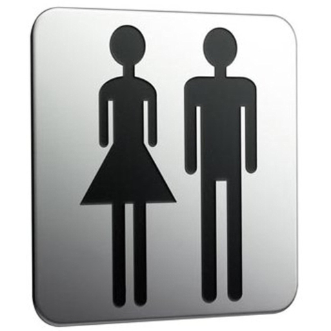 Emco System 2 plaque de porte "dames et messieurs" chrome SW112340