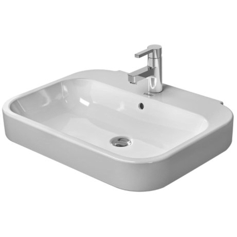 Duravit Happy D.2 Wastafel - 60x47.5 cm - met kraangat - met overloop - wit SW54254