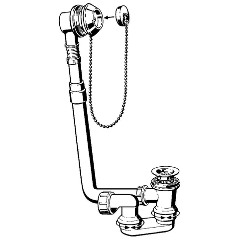 Viega Citaplex bonde de baignoire et combinaison de trop-plein avec bouchon et chaîne 40mm 0500315