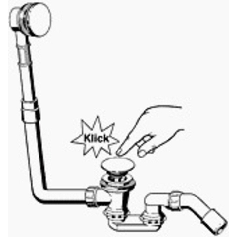 Viega Citaplex garniture de vidage et de trop-plein pour baignoire à fermeture clic-clac laiton Chrome GA92327