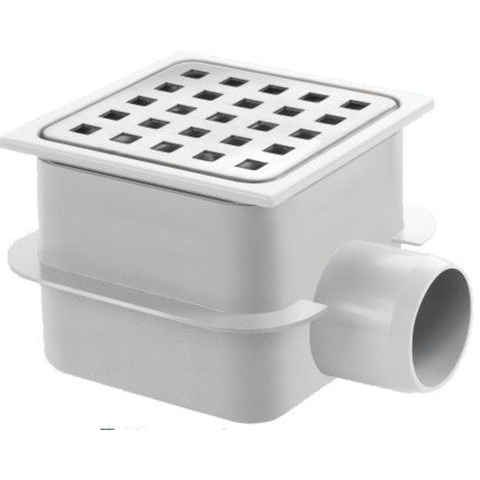 Van Den Berg abs vloerput met rvs rooster 10x10 zonder uitlaat 50mm GA91306