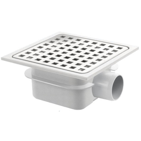 Van Den Berg siphon de sol ABS avec grille en inox 15x15 avec sortie latérale 40mm GA91308