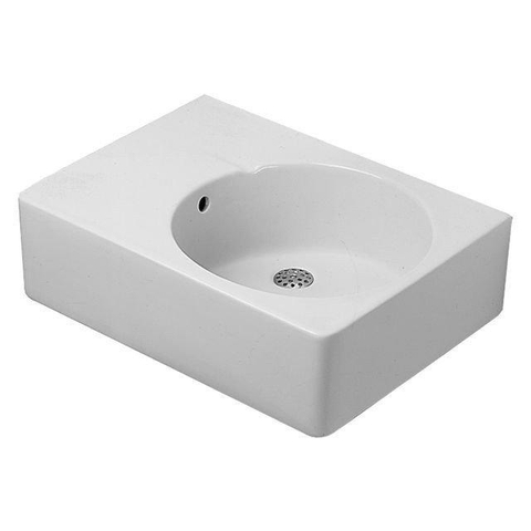 Duravit Scola Wastafel - 61.5x46cm - met 1 kraangat - met overloop - glans wit 0304123