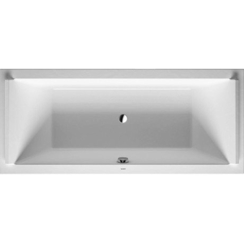 Duravit Starck Slimline Starckkunststof duobad acryl rechthoekig - 180x80x46cm - zonder poten - voor inbouw of ommanteling - glans wit 0297576