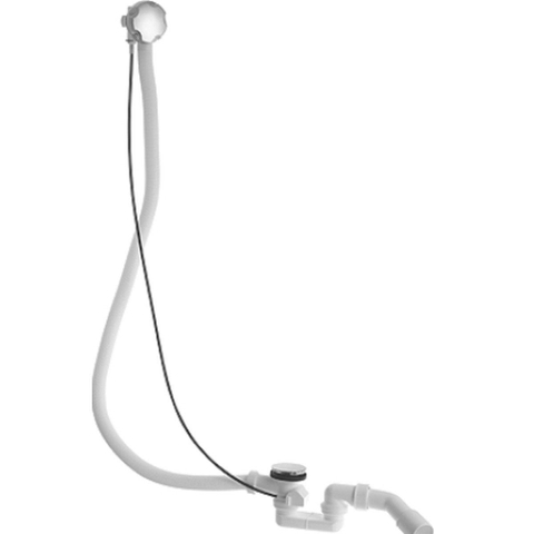 Duravit D-code Badafvoer en overloopcombinatie + waste - voor bad - 170cm - met middenafvoer - verchroomd chroom 0315165