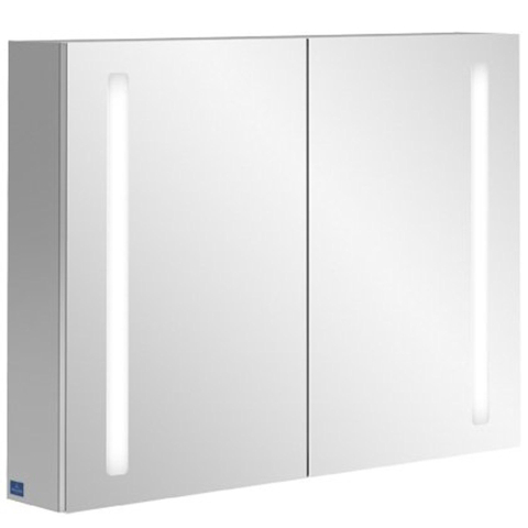 Villeroy & Boch my view 14 My view spiegelkast - 80x75cm - 2 deuren en led verlichting - zilver 1024980