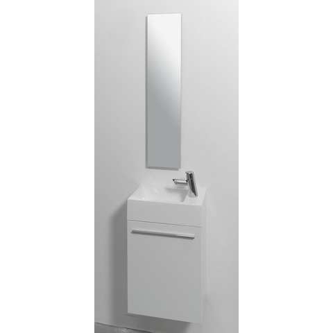 INK Contra lave-mains - 40x22x10cm - vasque droite - trou robinet droite - blanc brillant SB3201051