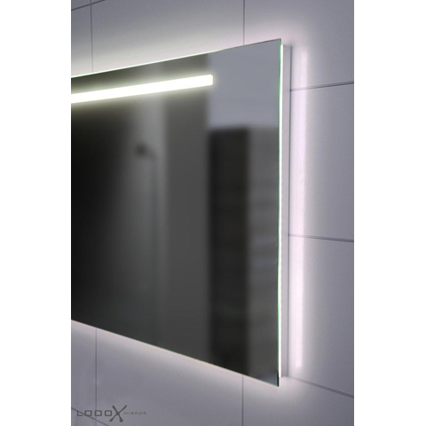 Looox X Line miroir – 160 x 70 cm – LED directe et indirecte – chauffage de miroir – Aluminium GA80524