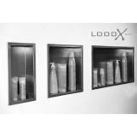 Looox Box niche encastrable 30x30 cm 10cm de profondeur avec portes inox brossé SW87428