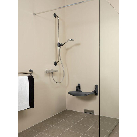 Handicare barre d'appui murale 90 degrés 113x56 en L droite inox anthracite RAL 7028 SW66102