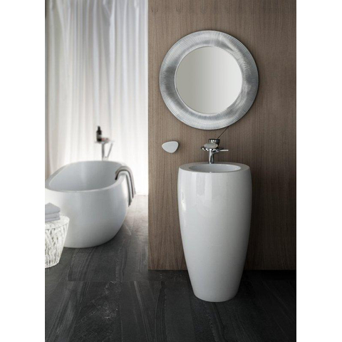 Laufen Alessi One staande wastafel 53x52x85cm 1 kraangat incl. clou met geïntegreerde zuil uit één stuk keramiek lcc-wit 0080140
